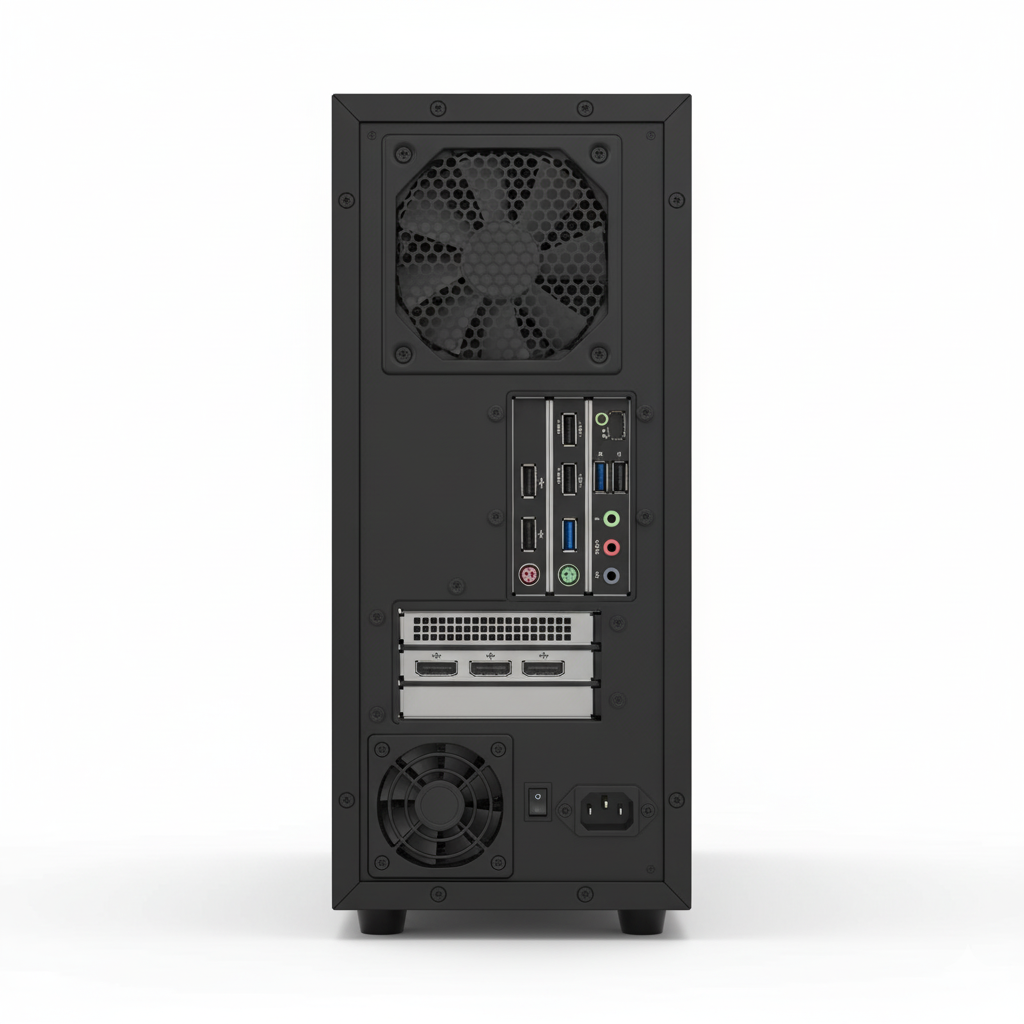 High-End Gaming PC - Back View